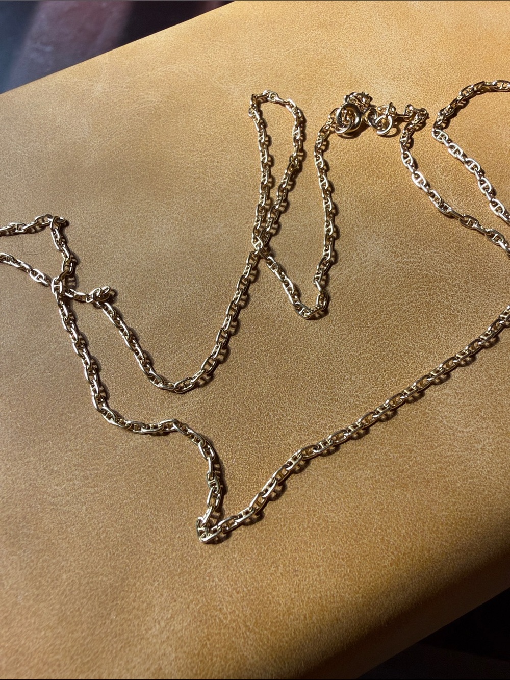 24” solid 14k gold mariner chain GemGossip